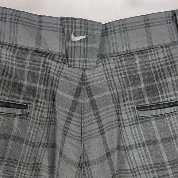 Nike Mens Size 34 Grey Black Plaid Tour Performance Dri-fit Bermuda Golf Shorts - Picture 3 of 5